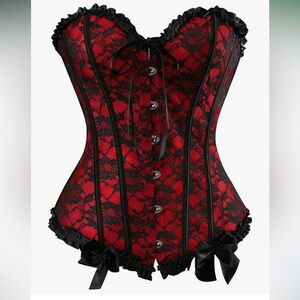 Red and Black Lace Corset